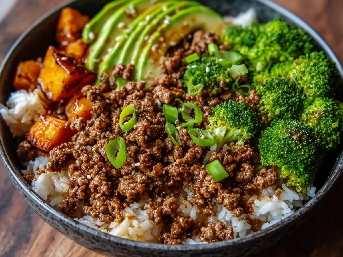 Quick Ground Beef Hot Honey Bowl: High-Protein Dinner - Image 1