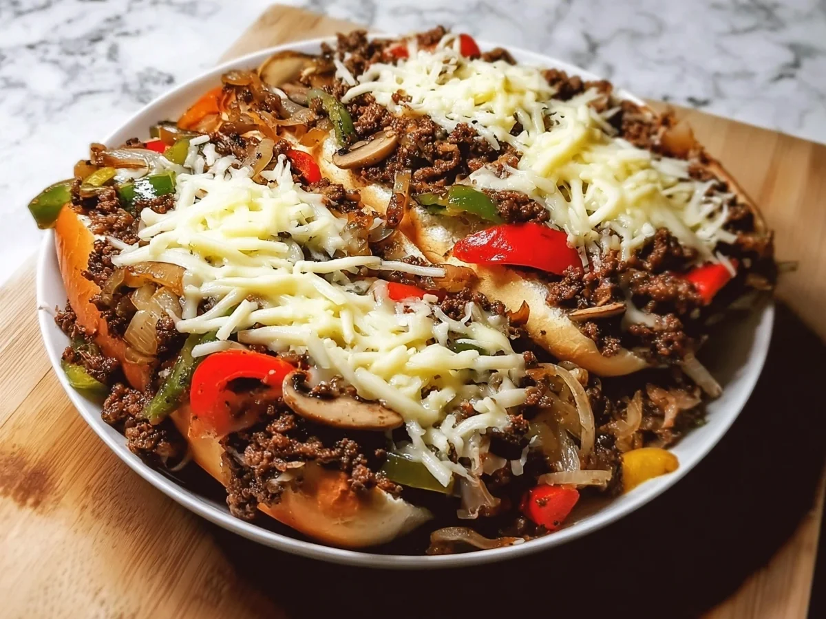 Quick Ground Beef Philly Cheesesteak Meal Prep - Image 1