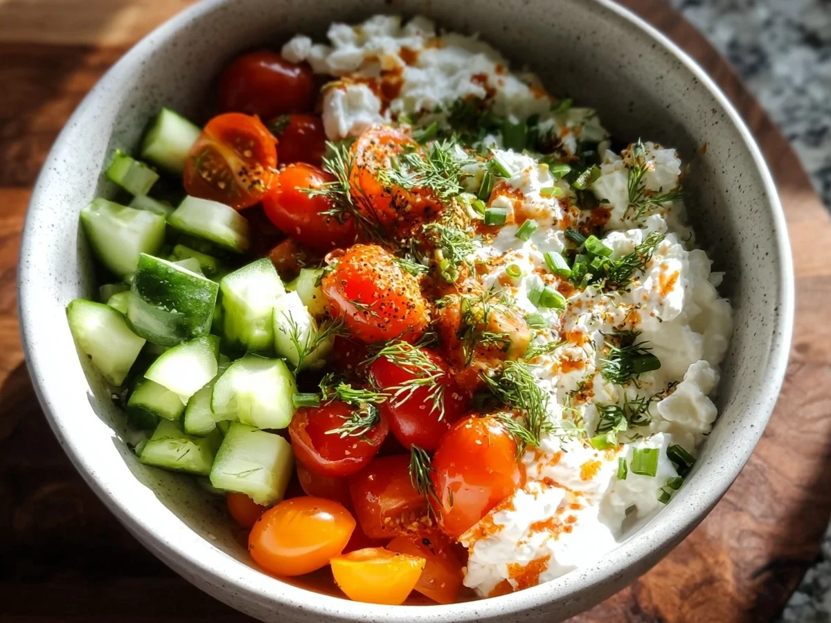 Quick Savory Cottage Cheese Bowl: Protein-Packed Meal - Image 1