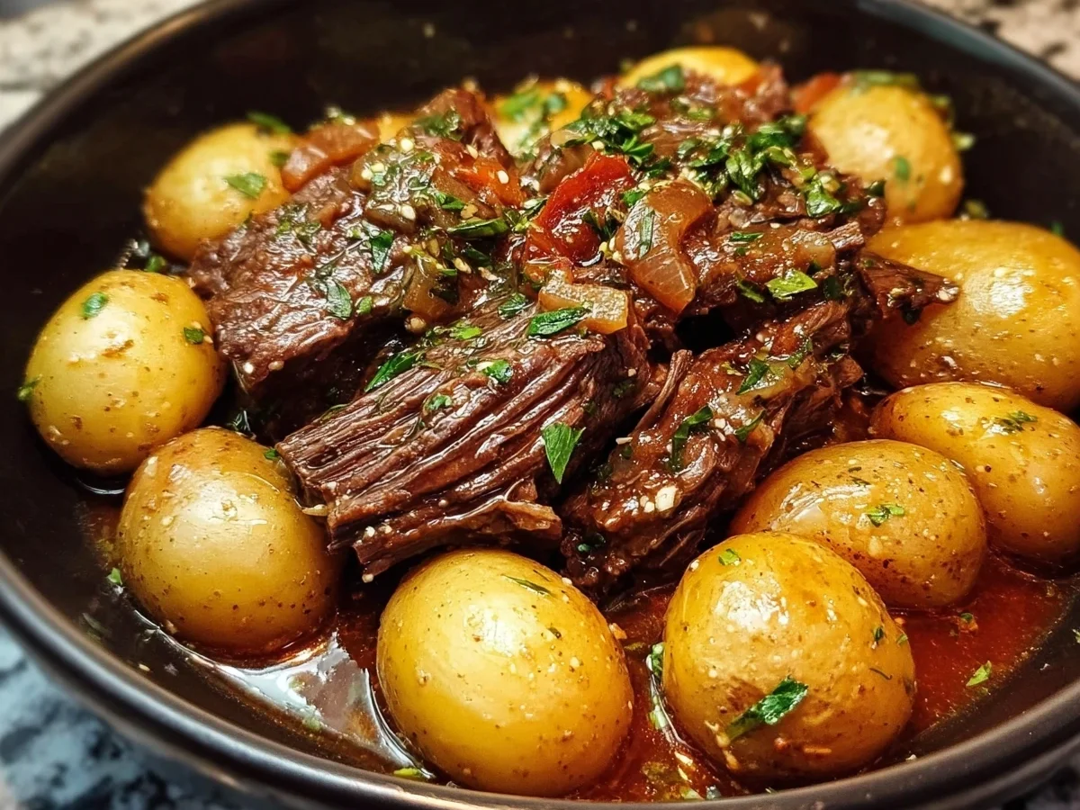 Slow Cooker Garlic Butter Beef & Potatoes - Image 1