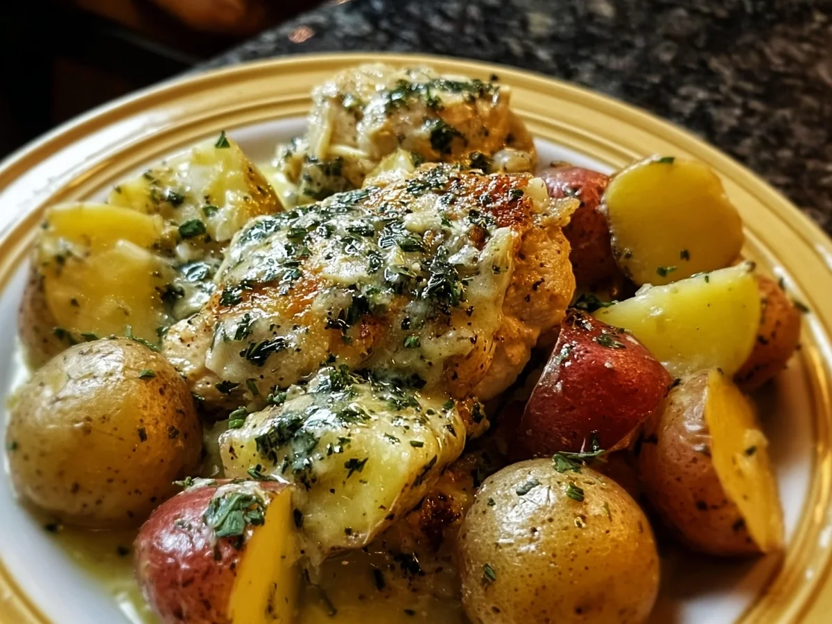 Slow Cooker Garlic Parmesan Chicken & Potatoes Recipe - Image 1