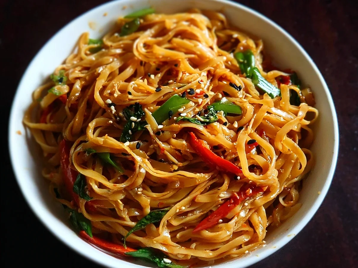 Spicy Chili Garlic Noodles: Quick Vegan Dinner - Image 1