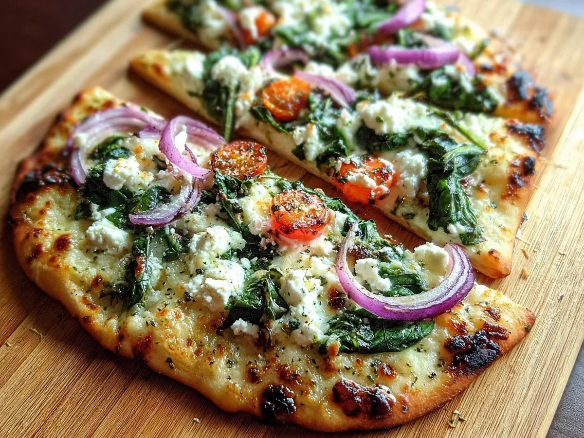 Spinach Feta Flatbread Pizza: Quick Mediterranean Recipe - Image 2