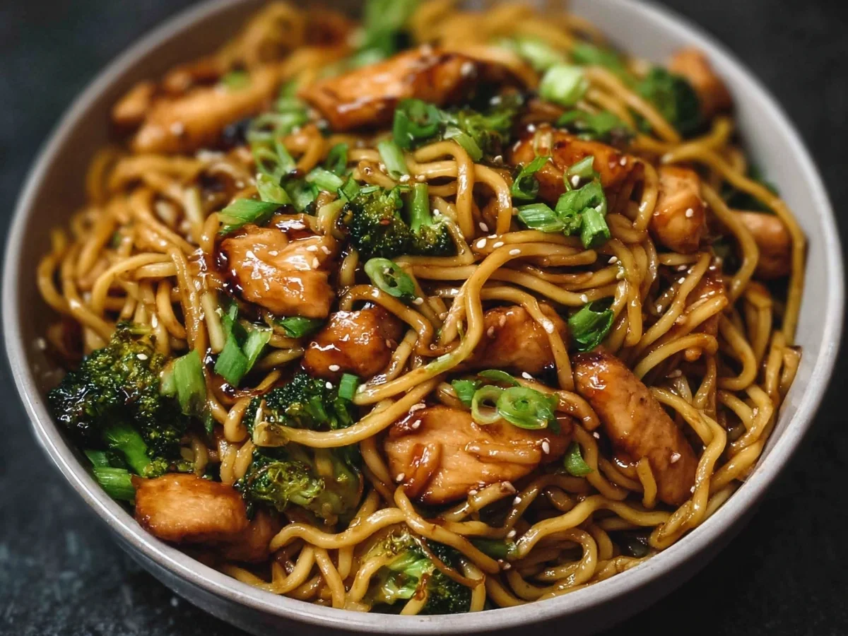 Sticky Garlic Chicken Noodles: Quick High Protein Dinner - Image 2