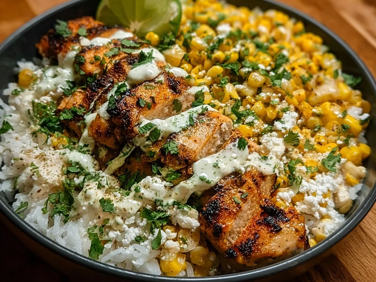 Street Corn Chicken Rice Bowl: High Protein Meal Prep - Image 1