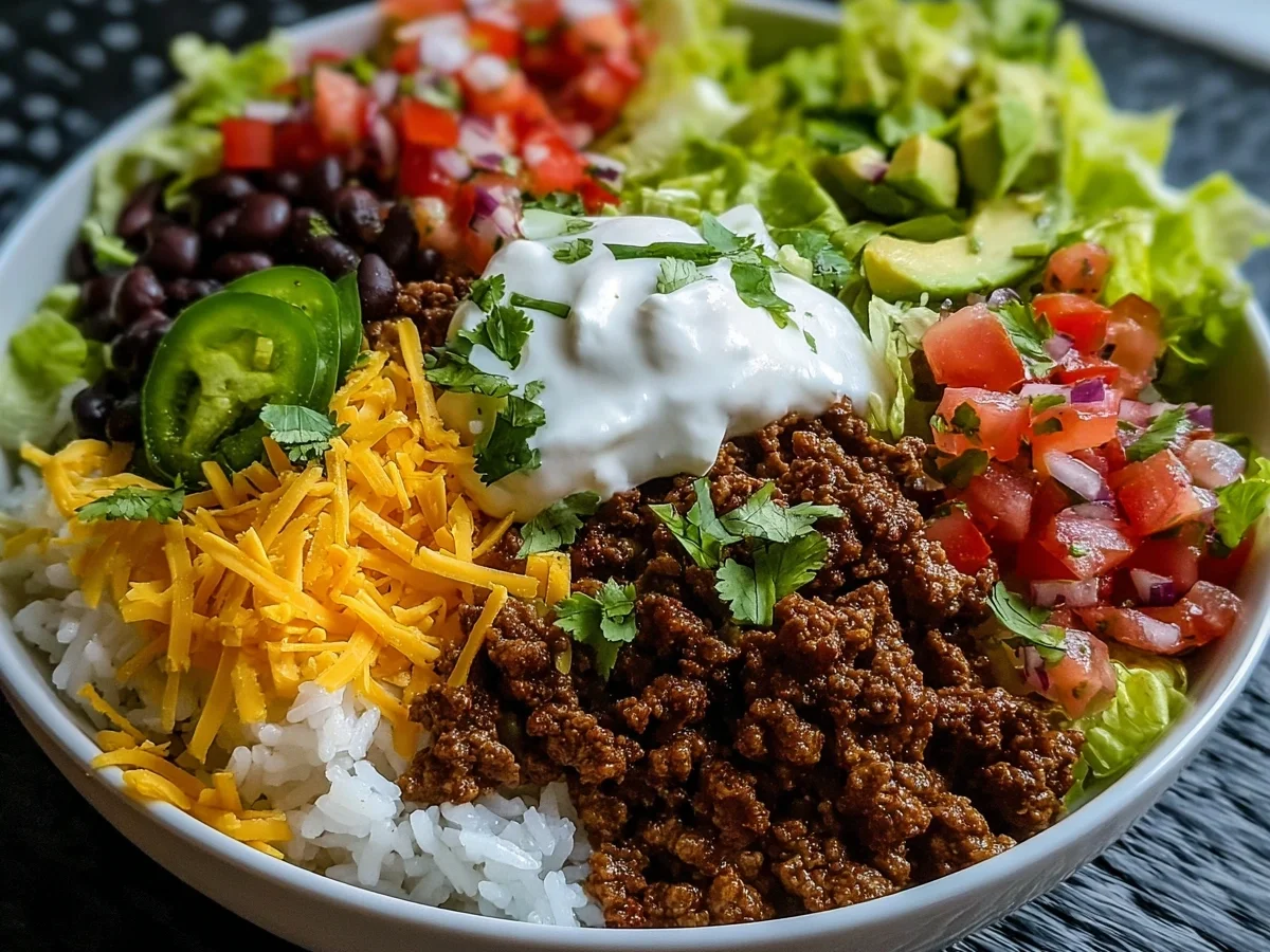 Taco Rice Bowl: 30g Protein, Family Friendly Dinner - Image 1
