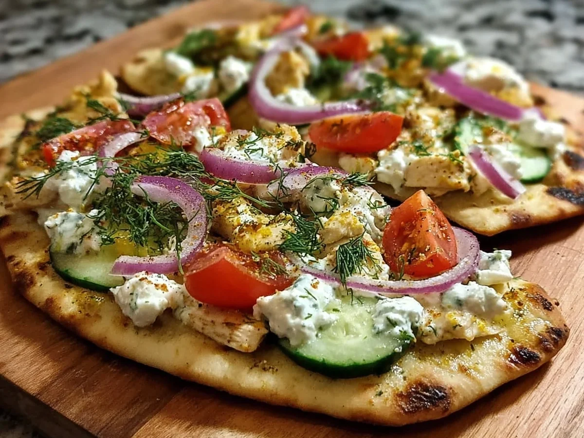 Tzatziki Chicken Naan Pizza: Quick & Healthy Meal - Image 1