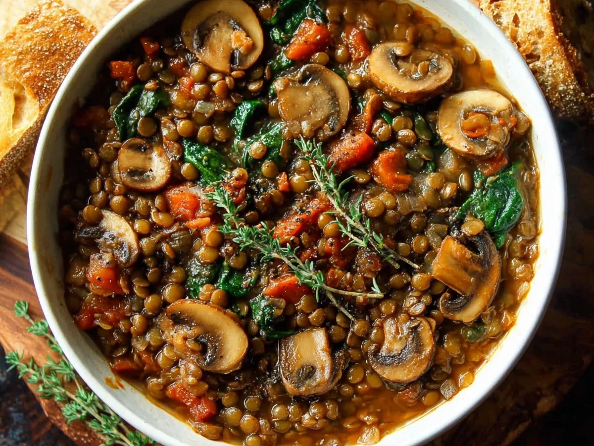 Vegan Lentil Mushroom Stew: Hearty & Meal Prep Ready - Image 1