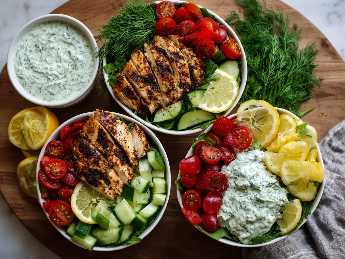 Zesty Mediterranean Chicken Tzatziki Bowls - Image 1
