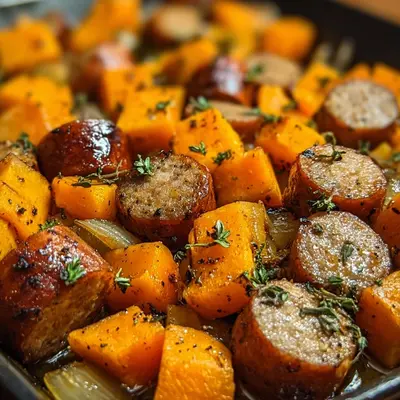 30-Min Turkey Sausage & Sweet Potatoes with Honey Garlic