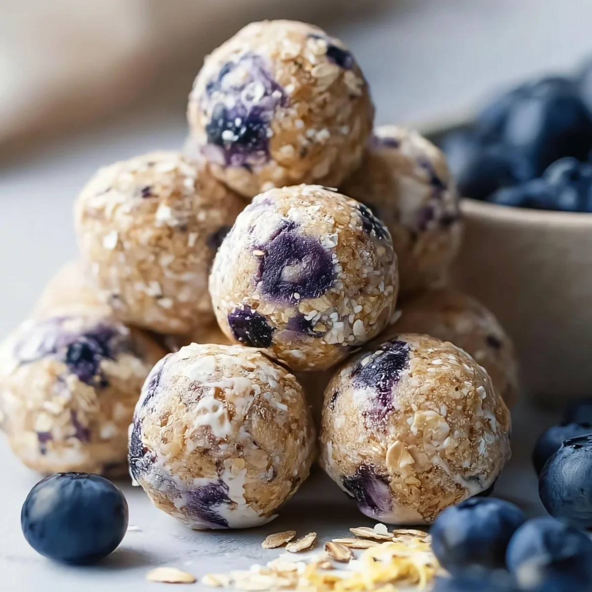 Blueberry Cheesecake Protein Bites (No-Bake)