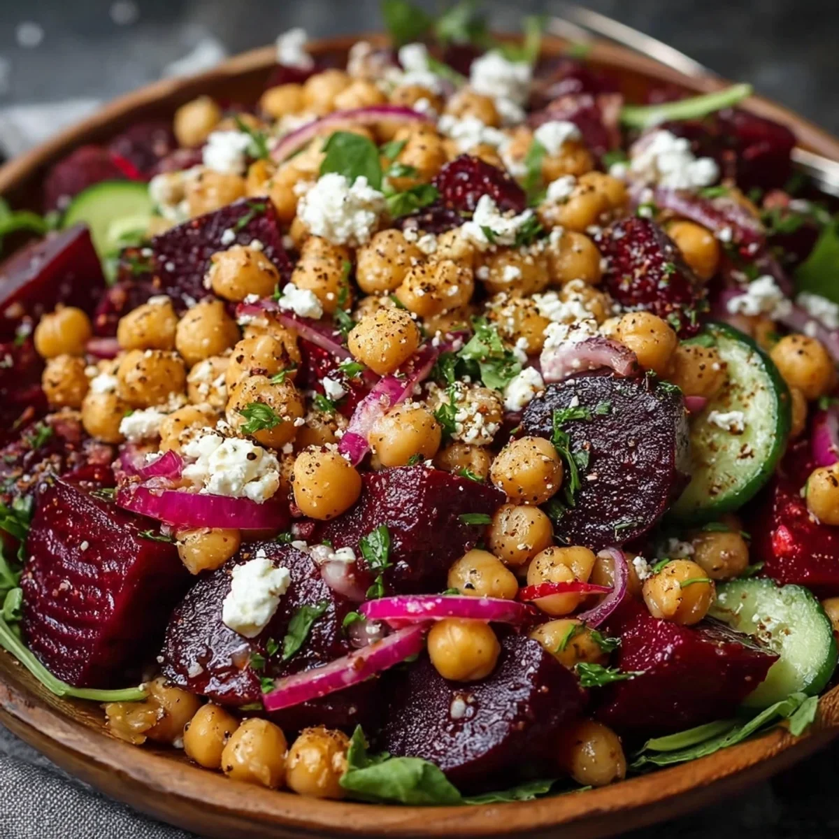 Chickpea Beet Feta Salad: Refreshing Meal Prep Lunch