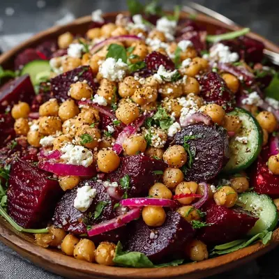 Chickpea Beet Feta Salad: Refreshing Meal Prep Lunch