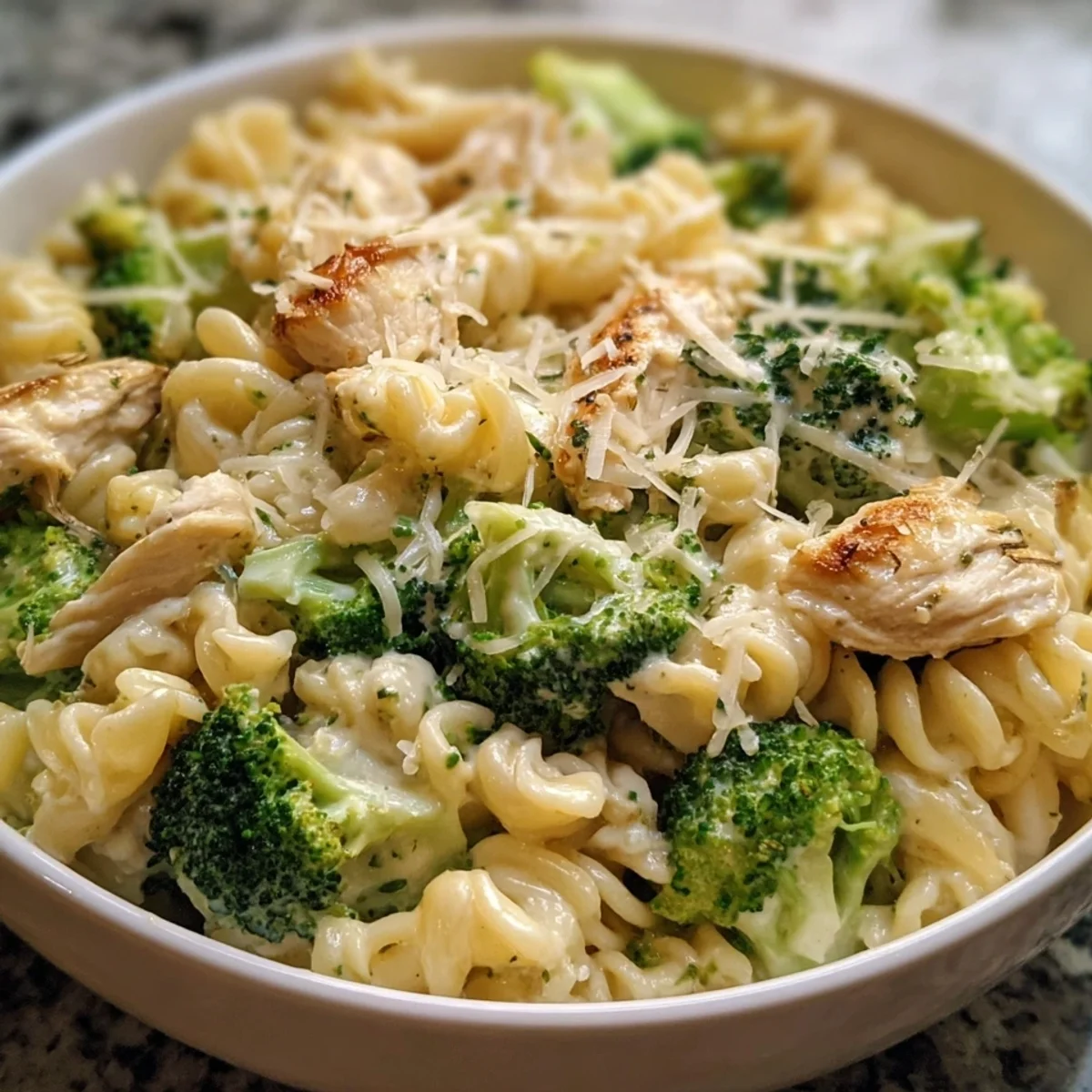 Creamy Rotisserie Chicken Broccoli Pasta Dinner