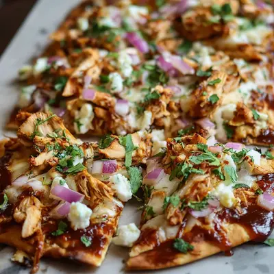 Crispy BBQ Chicken Flatbread: High Protein Dinner