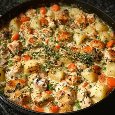 Crustless Chicken Pot Pie Skillet: High Protein Meal