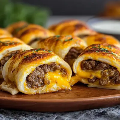 Garlic Butter Beef Cheeseburger Rollups: Easy Recipe