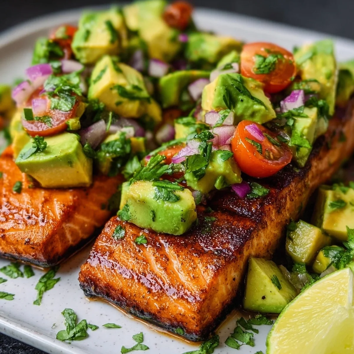 Grilled Salmon with Avocado Salsa: Low-Carb & Healthy