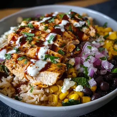 High Protein BBQ Ranch Chicken Bowl
