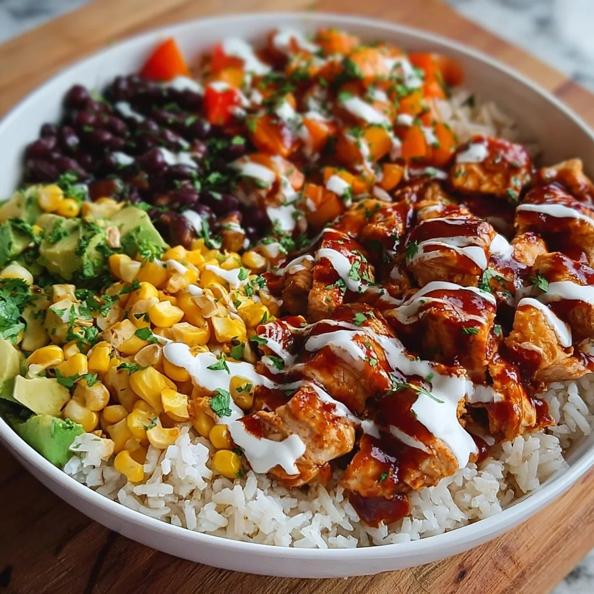 High Protein BBQ Ranch Chicken Bowl Meal Prep