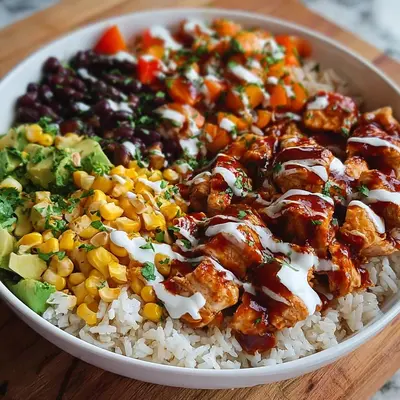 High Protein BBQ Ranch Chicken Bowl Meal Prep