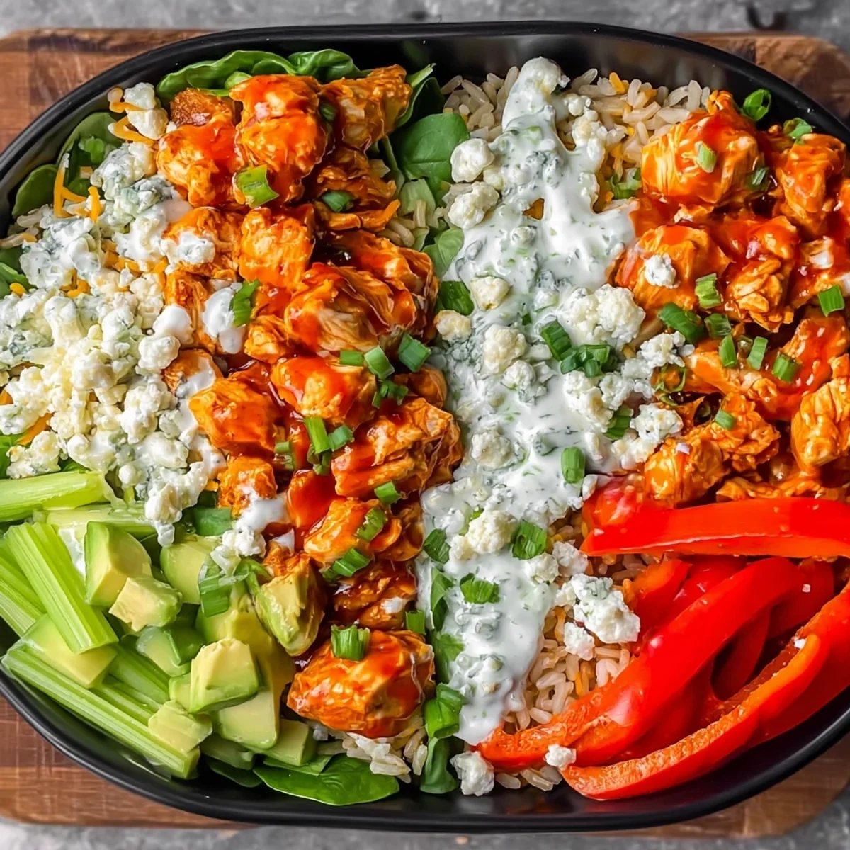 High-Protein Buffalo Chicken Bowls for Meal Prep