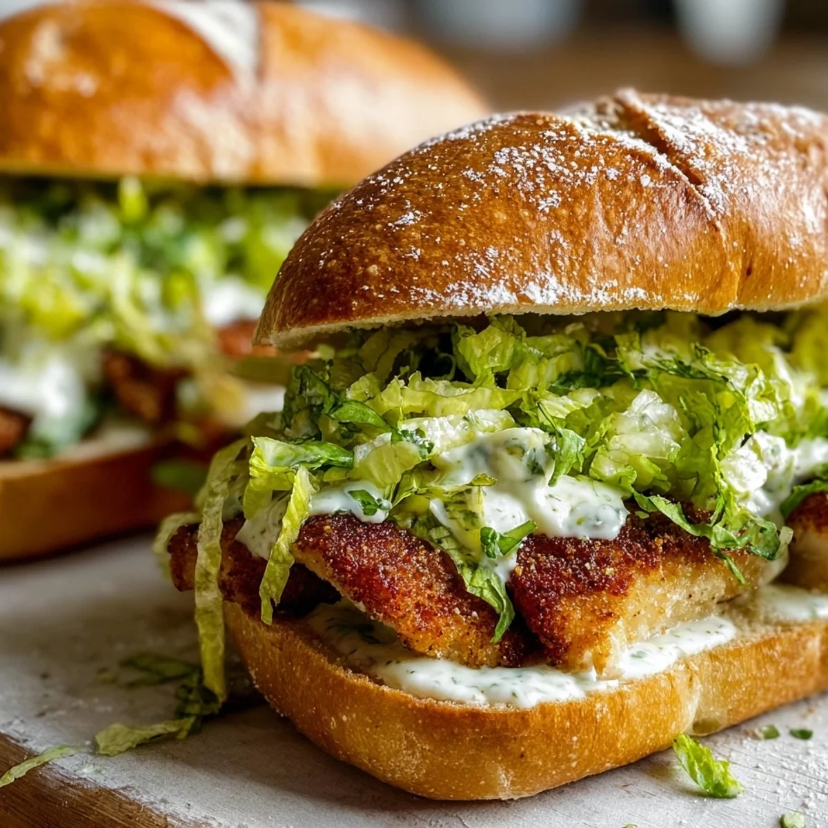 High-Protein Chicken Caesar Sandwiches