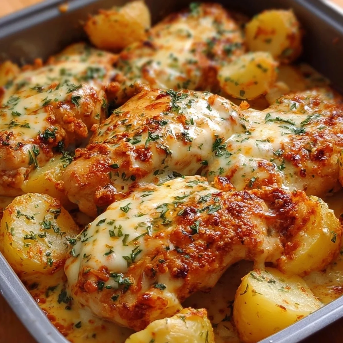 High-Protein Creamy Garlic Chicken & Potatoes Meal Prep