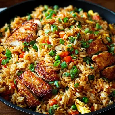 High Protein Crispy Garlic Chicken Fried Rice