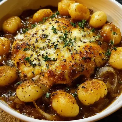 High Protein French Onion Gnocchi Dinner Recipe