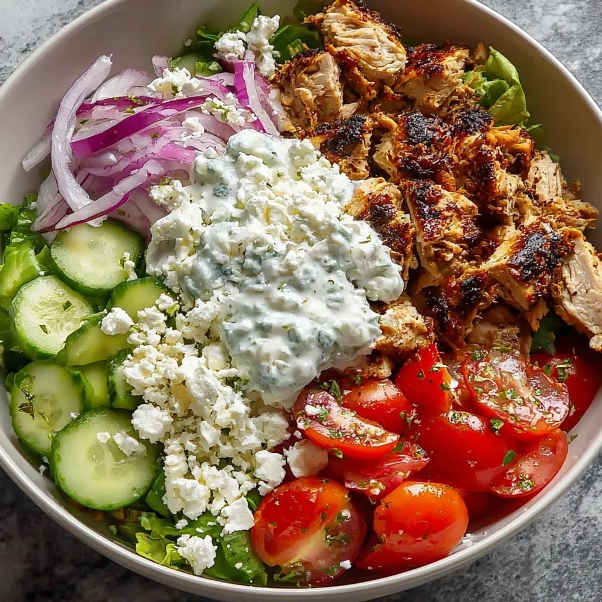 High Protein Greek Chicken Gyro Bowl Meal Prep