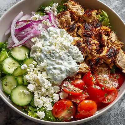 High Protein Greek Chicken Gyro Bowl Meal Prep