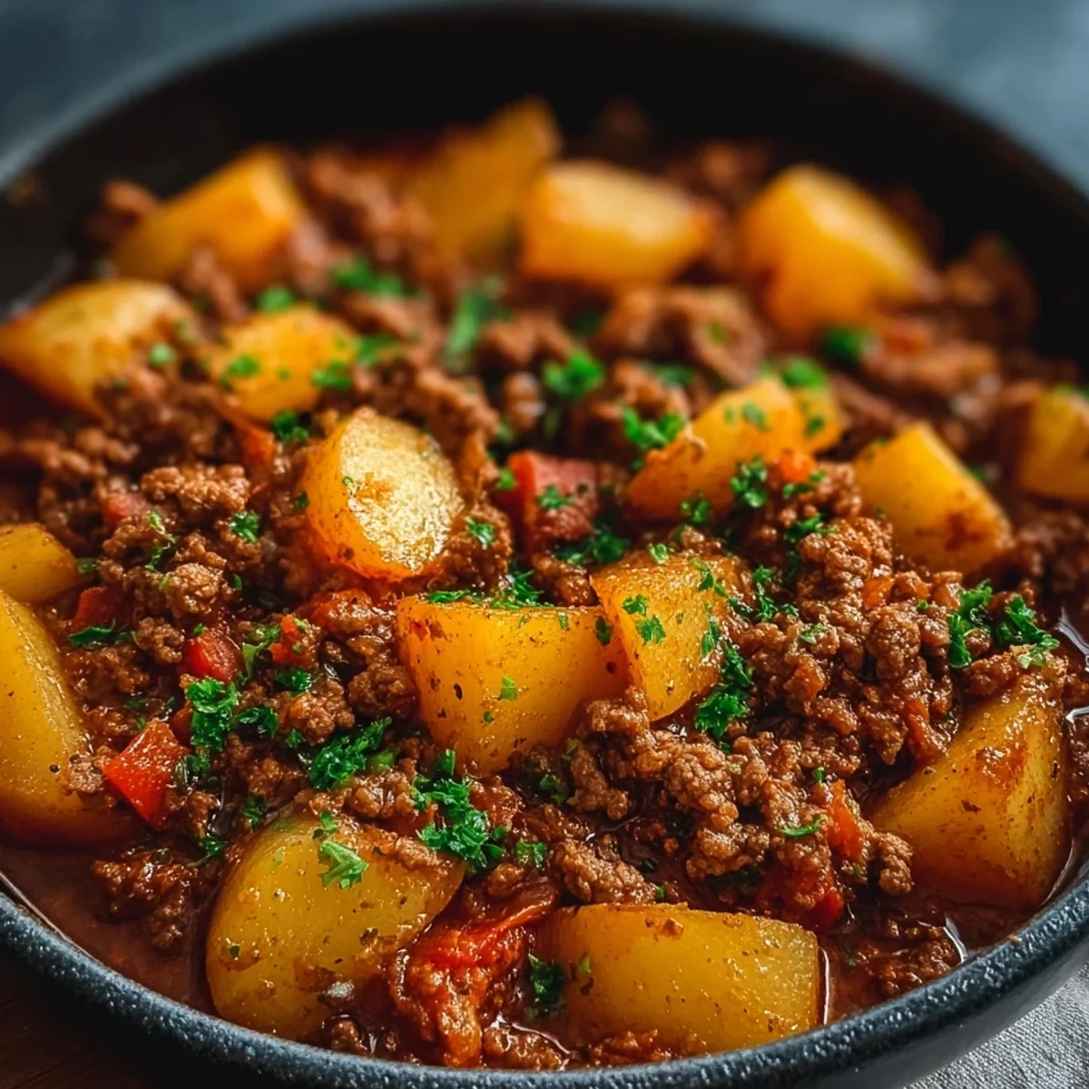 High Protein Ground Beef & Potatoes Dinner