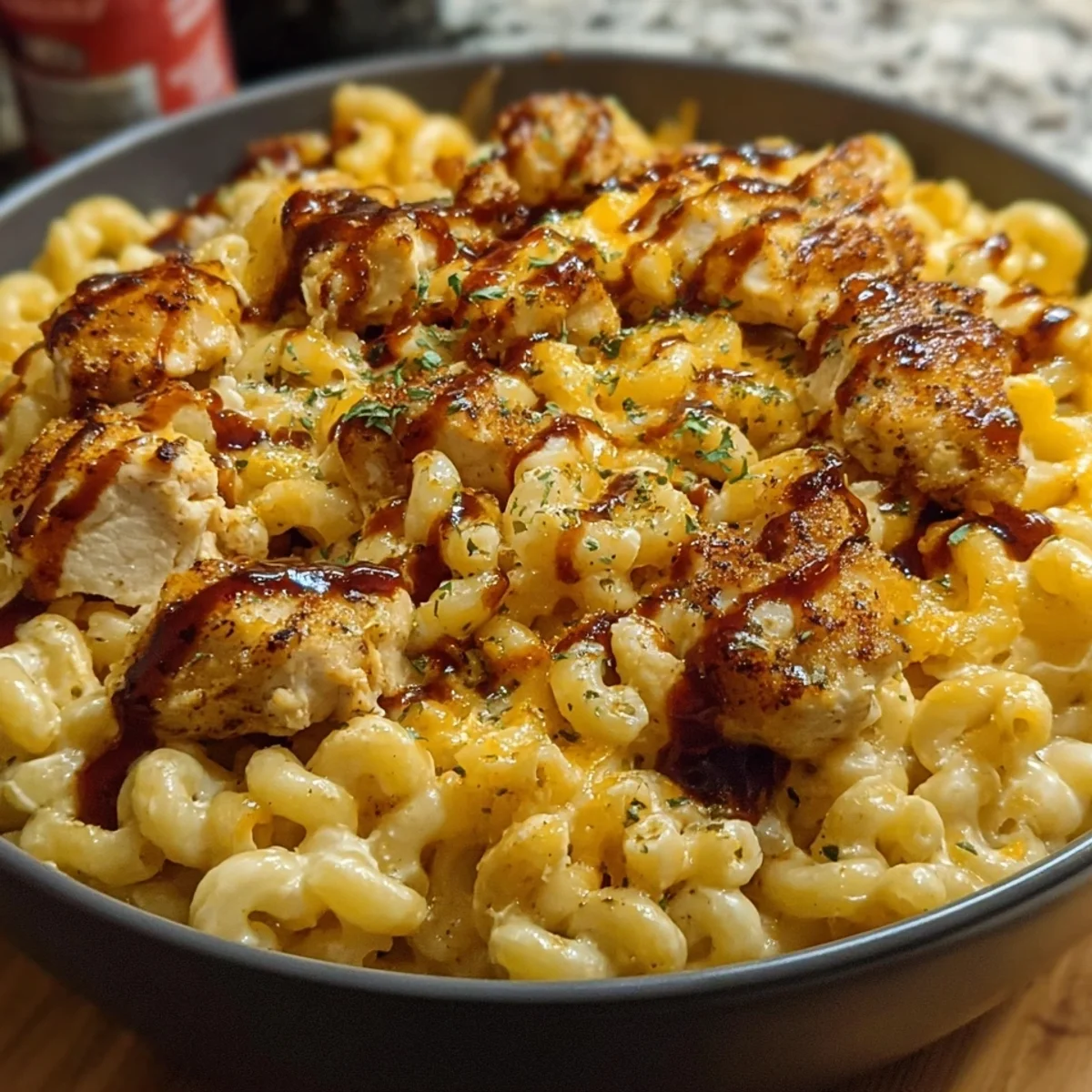High Protein Honey BBQ Chicken Mac & Cheese Recipe