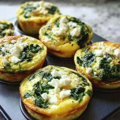 High Protein Meal Prep Egg Muffins with Spinach & Feta