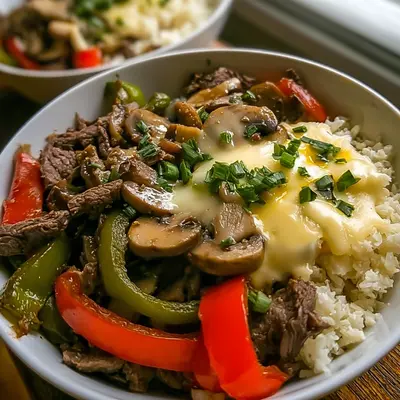 High Protein Philly Cheesesteak Bowls for Meal Prep