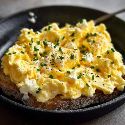 High Protein Scrambled Eggs with Cottage Cheese