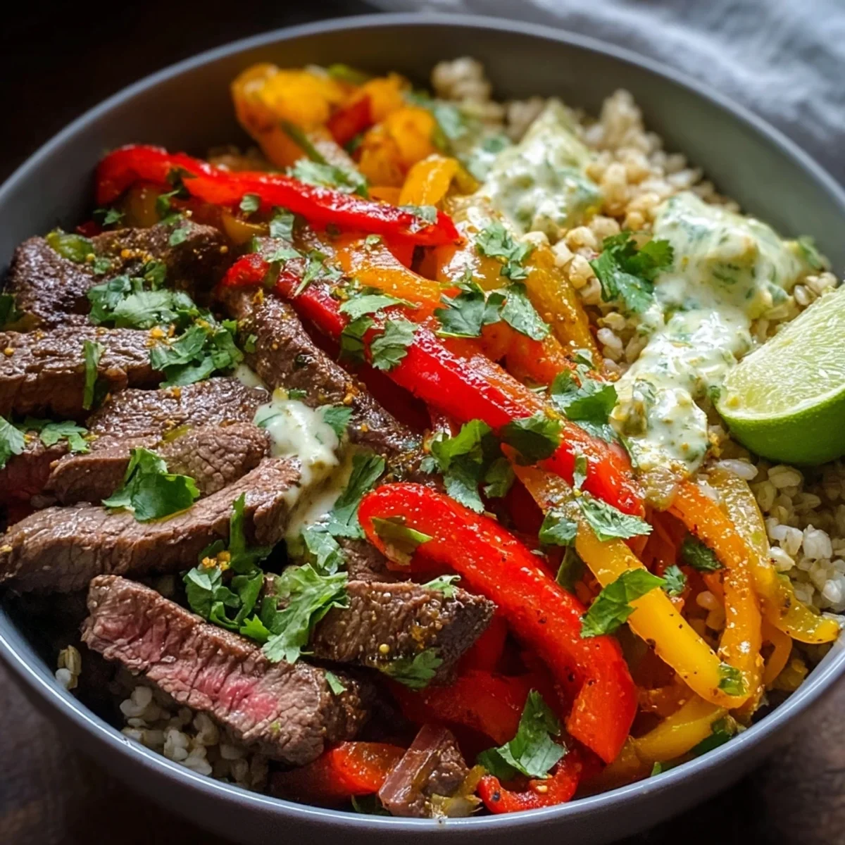 High Protein Steak Fajita Bowl: Easy Meal Prep Dinner