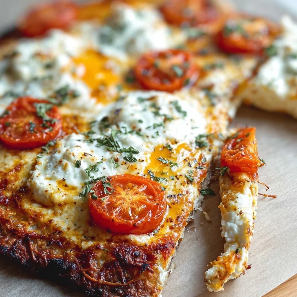Low Carb Cottage Cheese Flatbread Pizza: High Protein