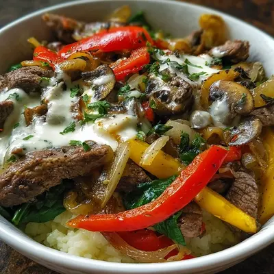 Low Carb Philly Cheesesteak Bowl | High Protein Meal