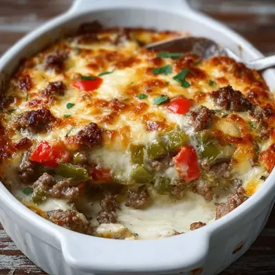 Low Carb Philly Cheesesteak Casserole for Easy Meal Prep