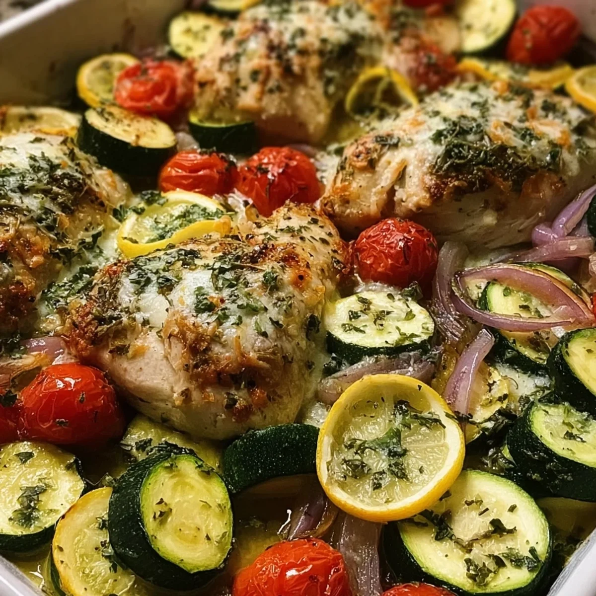 Mediterranean Chicken Zucchini Bake: Easy One-Pan Dinner