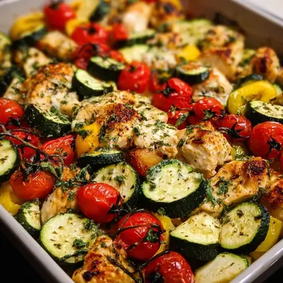 Mediterranean Chicken Zucchini Bake | Easy One-Pan Meal