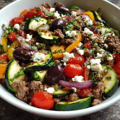 Mediterranean Ground Beef Stir Fry: Quick Low Carb Dinner