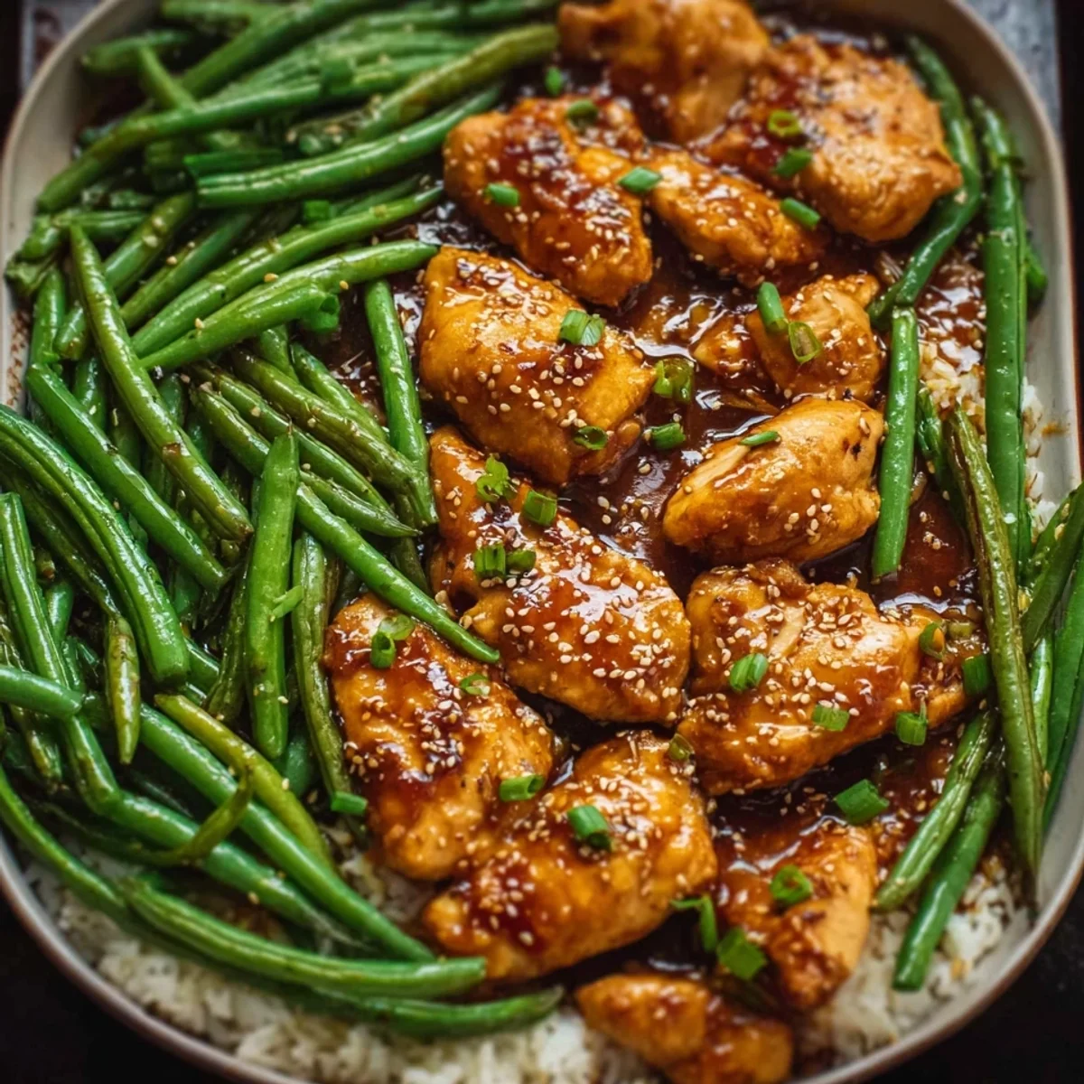 One-Pan Honey Garlic Chicken & Green Beans Dinner
