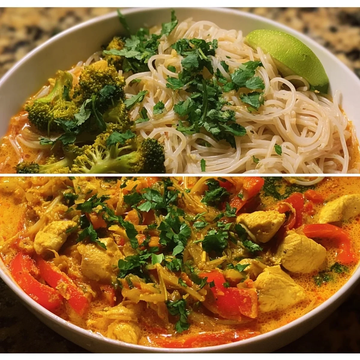 Protein-Packed Coconut Curry Chicken Rice Noodles