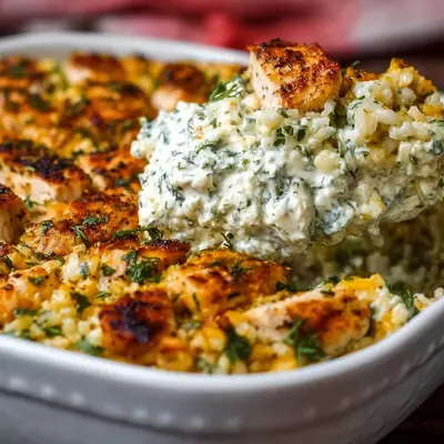 Quick Dump-and-Bake Chicken Tzatziki Casserole