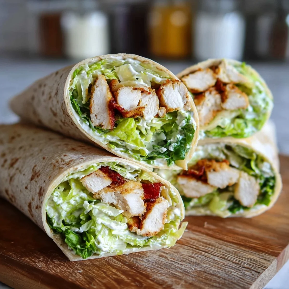 Quick High Protein Chicken Caesar Wraps