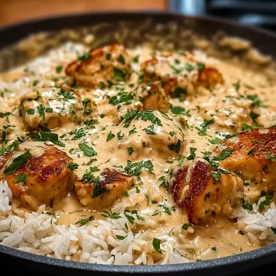 Smothered Chicken & Rice: Creamy Comfort Dinner