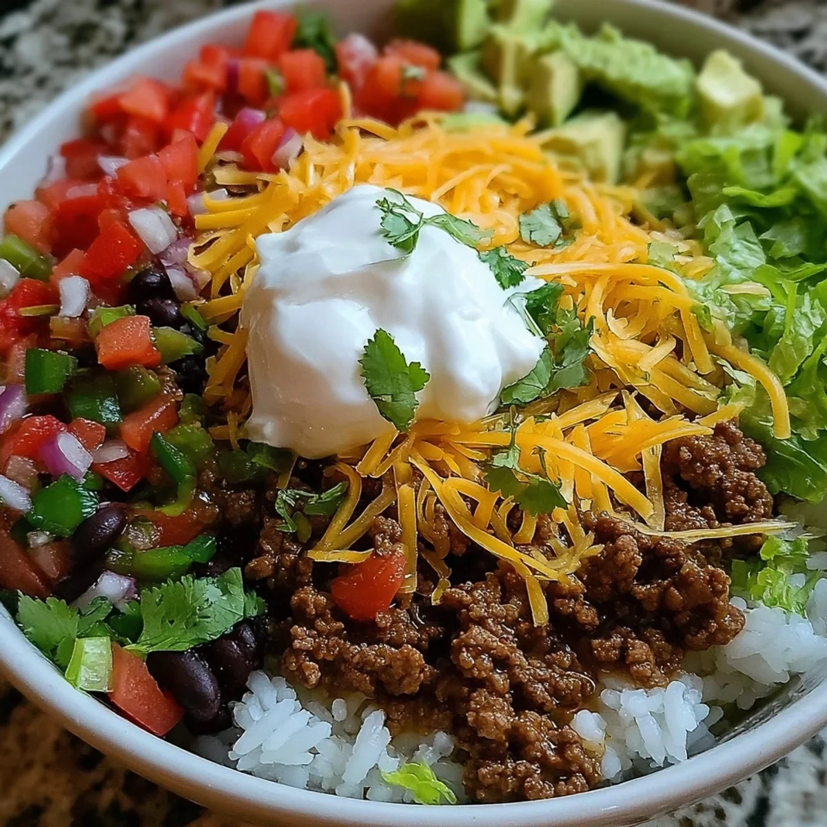 Taco Rice Bowl: 30g Protein, Family Friendly Dinner
